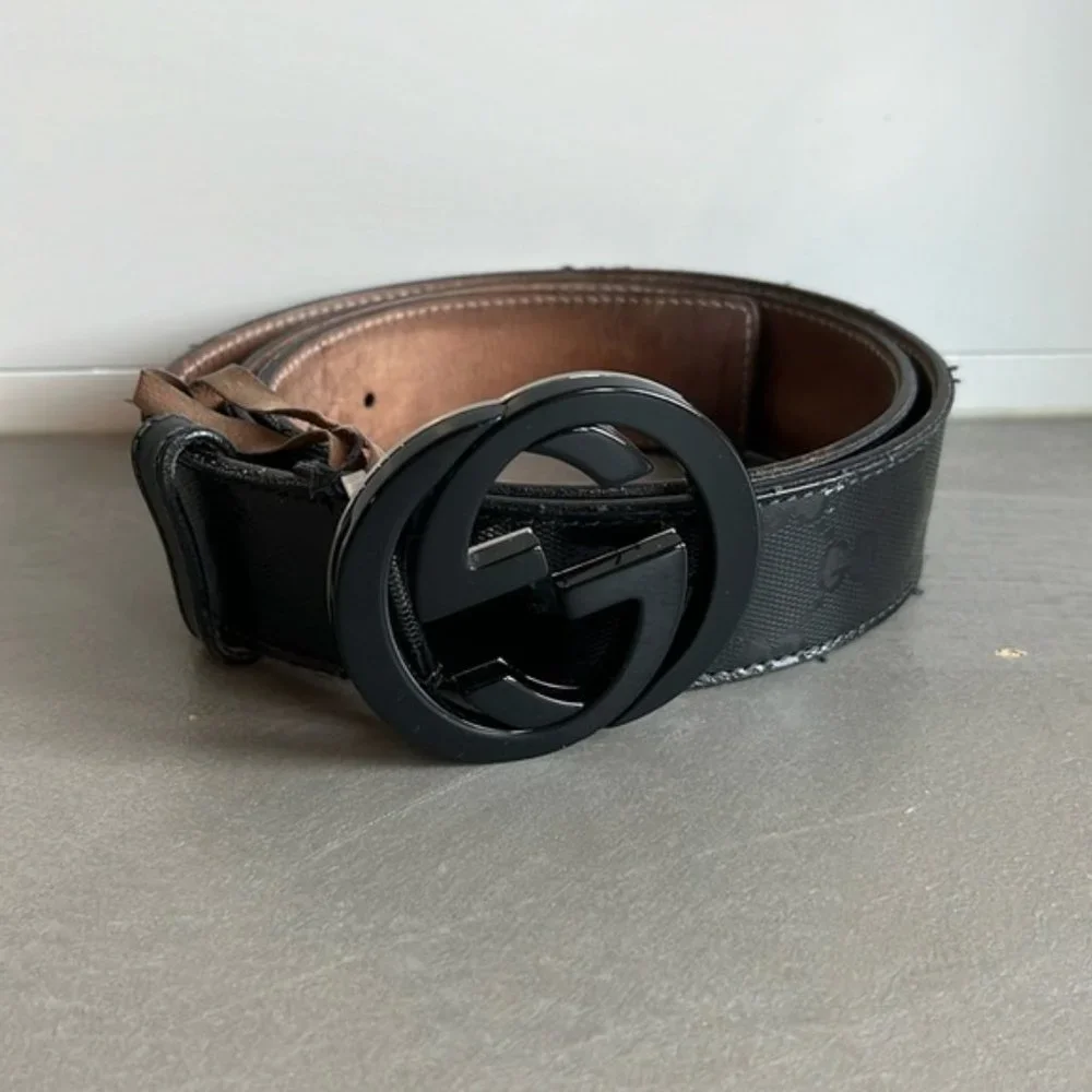 Gucci | Accessories | Gucci Black Imprime Leather Interlocking Gg